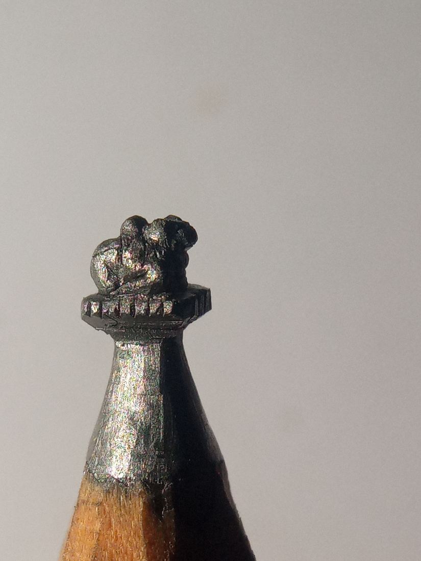 Nandi Devotee on Pencil Tip